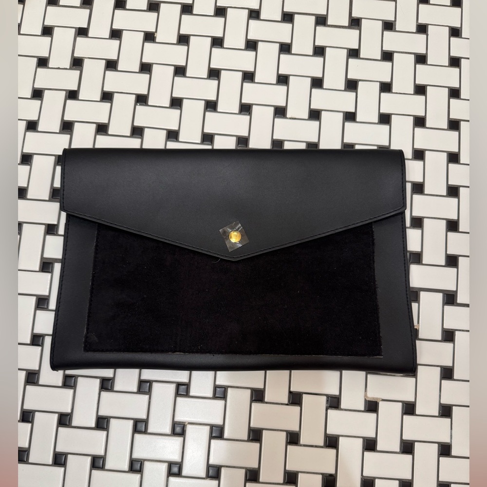 Glass Ladder & Co. Black Megan Portfolio Clutch